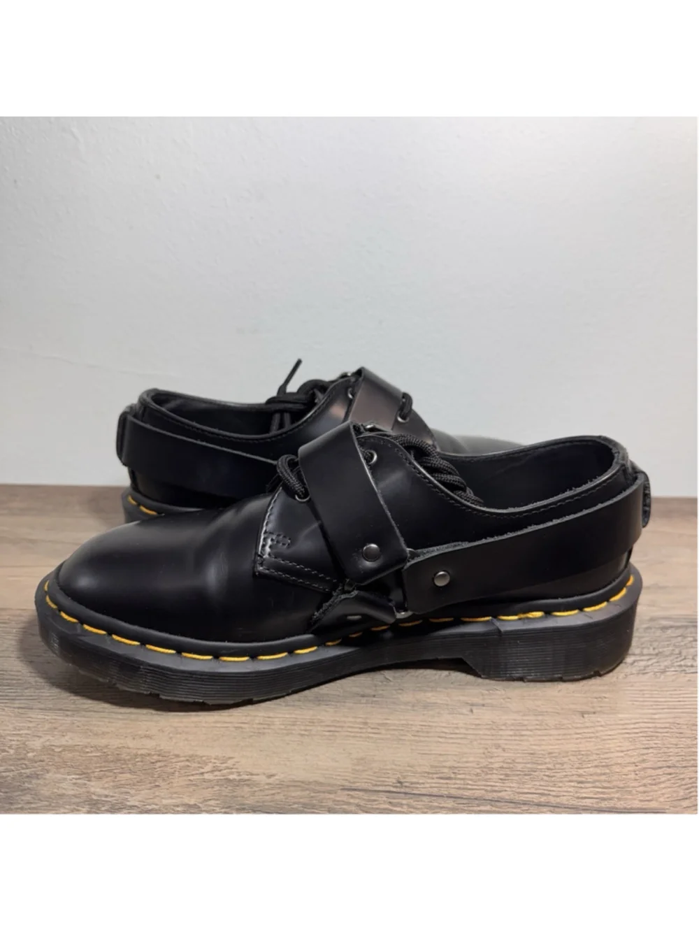 Dr. Martens Lowell Harness Black Leather Lace Up Shoes Women 6 Men’s 5